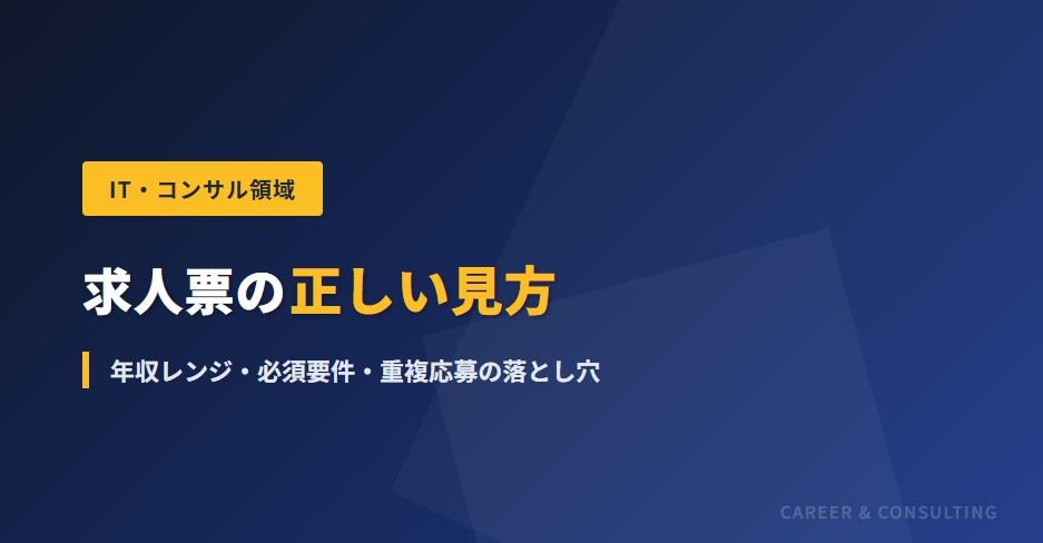 求人票の正しい見方｜年収レンジ・必須要件・重複応募の落とし穴 